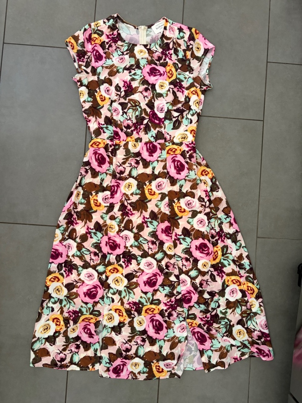 bohme Pink Multi Floral Midi Dress